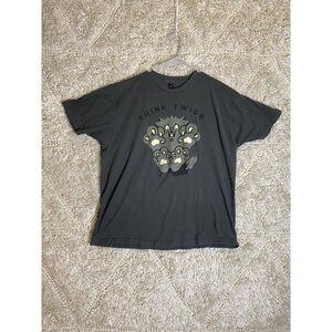 Tulex Think Twice Gray T-Shirt Size XXL Bkack Logo Graphic Tee